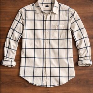 Universal Thread Beige and Black Plaid Shirt